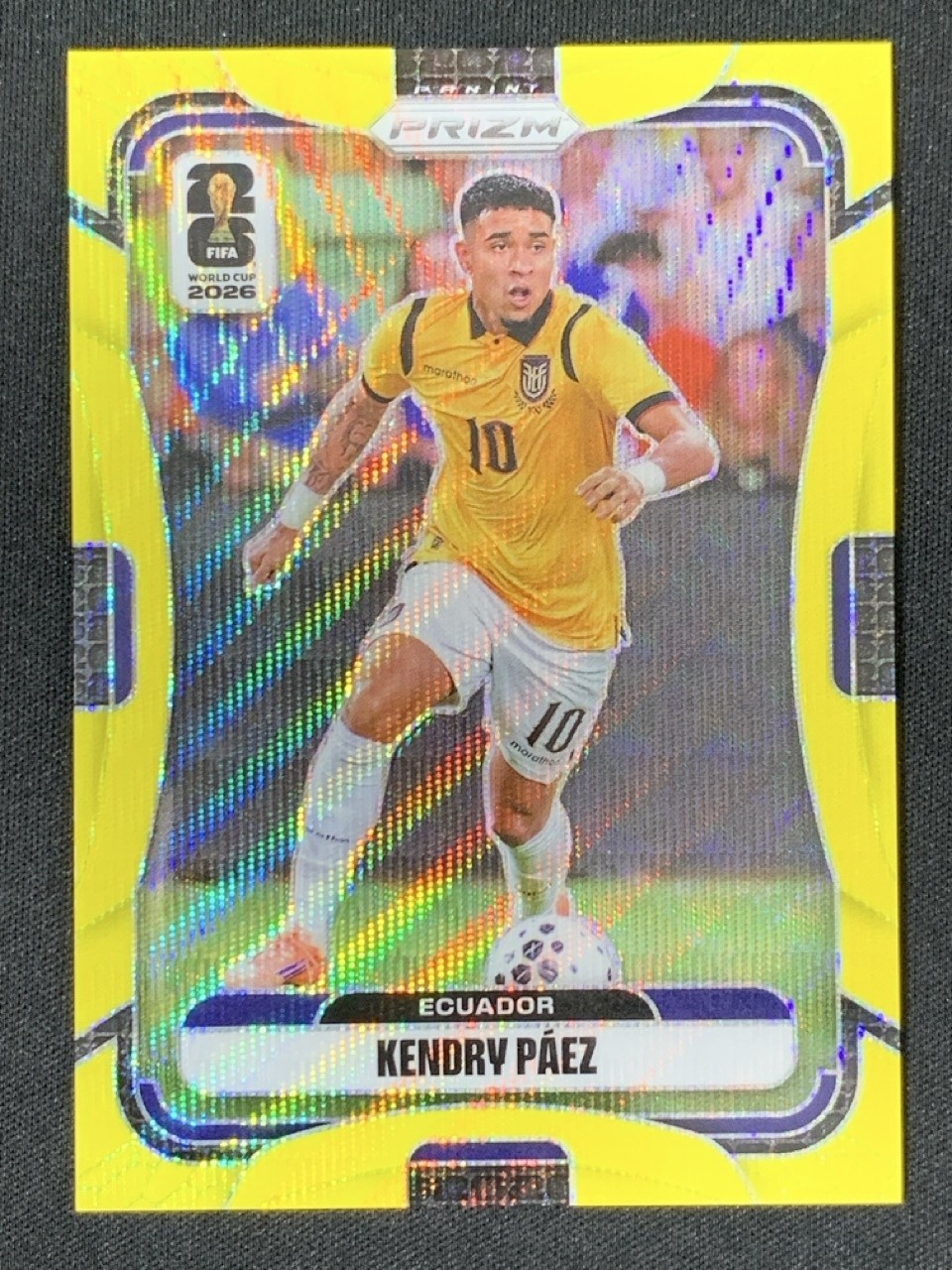 Kendry Paez 2026 Panini Prizm FIFA World Cup Yellow Wave /180 #217
