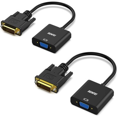 DVI-D 24+1 auf VGA Adapter 2 Stück, Full HD 1080p, Unidirektional von Benfei