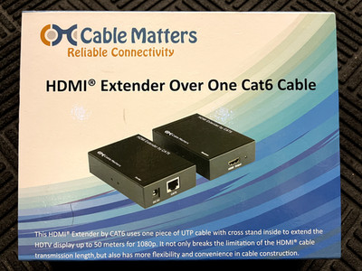 Cable Matters HDMI extender over one Cat6 cable New (Open Box)