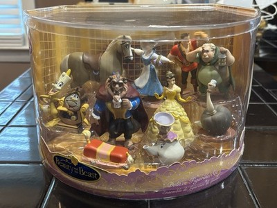 DISNEY STORE BEAUTY AND THE BEAST DELUXE FIGURINE SET FIGURES RARE