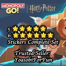 5 6 Stars Complete Set - MonoGo  Monopoly Go Stickers - Harry Potter