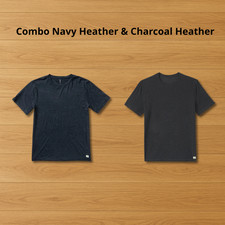 NWT Vuori Men's Strato Tech Tee - New - Navy Heather  Charcoal Heather color