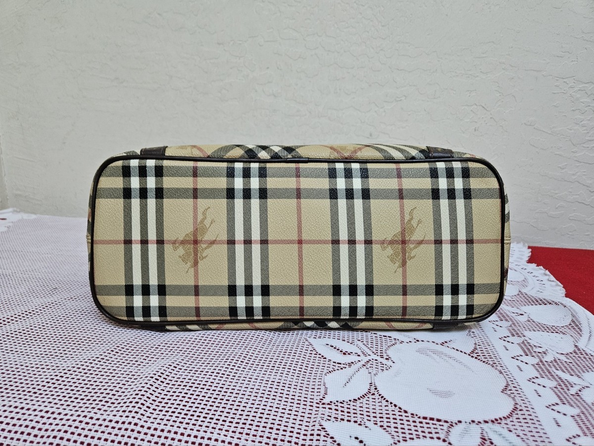 Burberry Haymarket Check Top Zip Tote Bag AUTHENTIC | eBay
