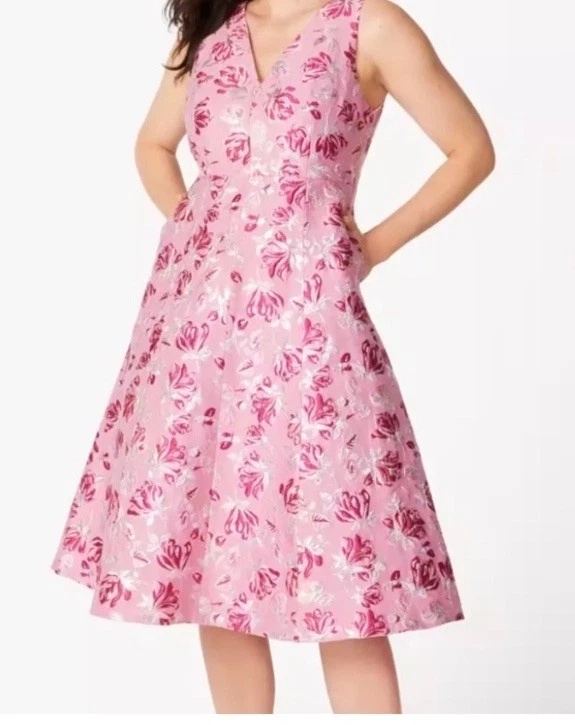 kate spade pink floral dress Kate Spade New York Women's Pink Floral Silk Ruffle Prairie Rose Dress