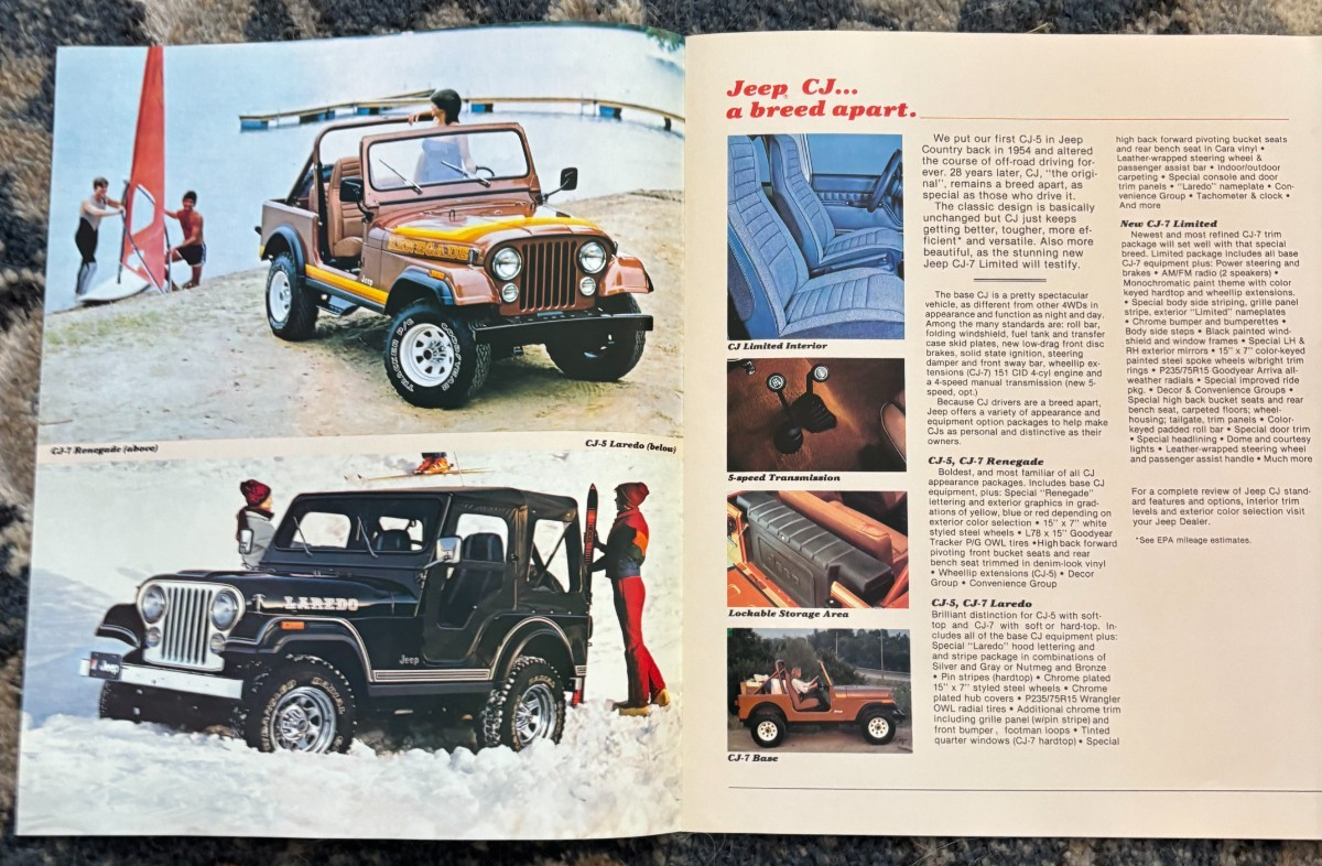 Jeep CJ CJ-5 CJ-7 For 1982 Brochure FCCA25 | eBay