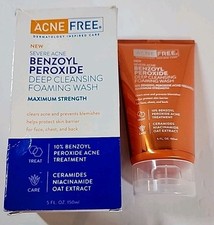 NEW AcneFree SevereAcne Benzoyl Peroxide Deep Cleansing Foam Wash Max Strength