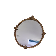 Vintage Gold Plaster Mirror Baroque Antique Style Rococo Oval Ornate Gilt