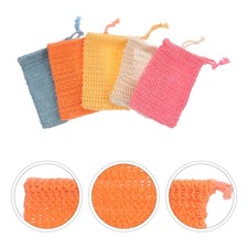 5 Pcs Bath Cleaning Soap Pouch Travel Bag Drawstring Bubble Foaming Net