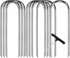 8-Pack Heavy Duty Trampoline Stakes, Galvanized Steel Anchors for Outdoor Use