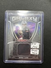 2021 Obsidian Derek Carr Galaxy Gear Patch Card #GG-DC /100 PLAYER WORN / USED