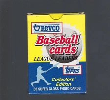 1988 Topps REVCO Complete 33 Card LEAGUE LEADERS Super Gloss BASEBALL Set