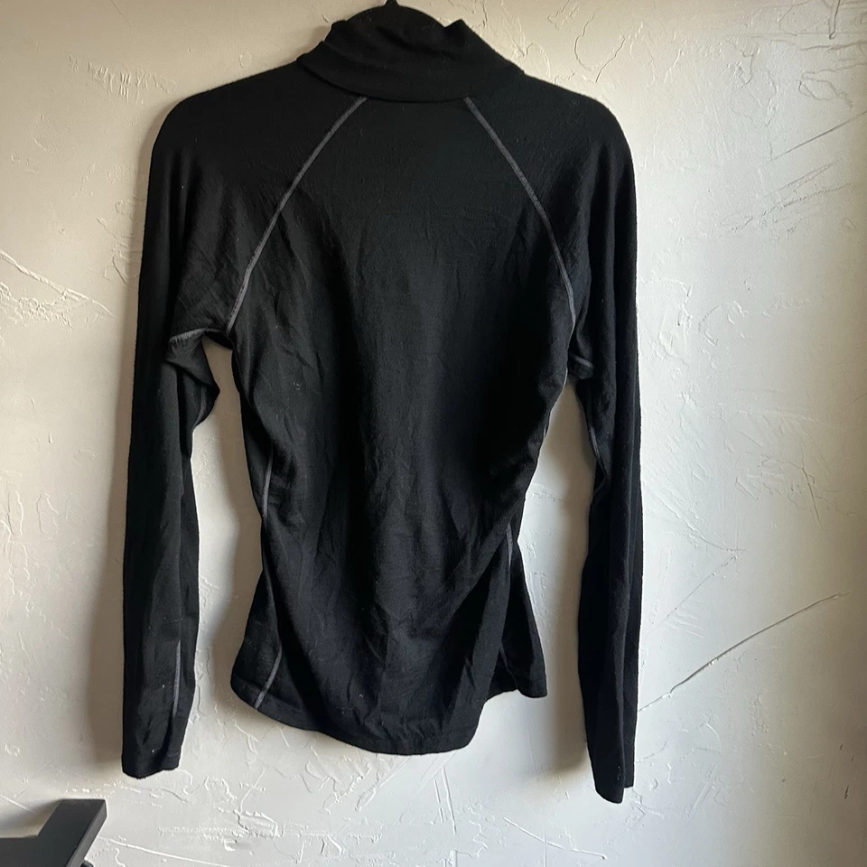 Icebreaker Mujer BodyFit 200 Cuarto Cremallera Negro Capa Base Lana Merino Talla M Esquí Foto 2 de 4