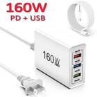 160W Charger Block, Fast Charging Station Hub,7-Ports Multiport Desktop Charger