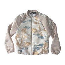 Zara Bomber Jacket Womens XS Multicolour Tiger Graphic Print Raglan Full Zip