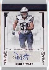 2016 Panini National Treasures Red Jersey Number 15/34 Derek Watt #189 Auto h4b