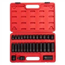Sunex 3330 3/8" Drive 29-Piece 12-Point Metric Master Impact Socket Set