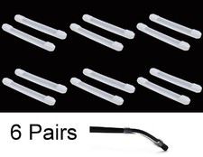 6 Pair 12Pc White Soft Silicone Eyeglasses Temple Tip Sleeve Retainer Sunglasses
