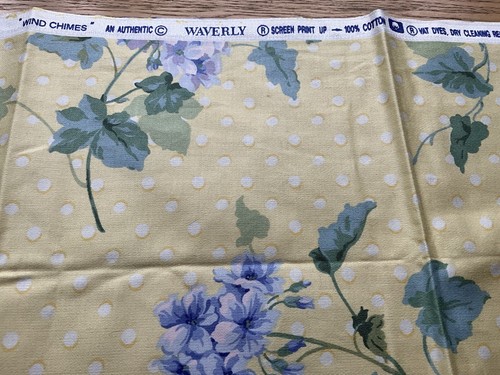 Waverly "Wind Chimes" Yellow and Floral Cotton Home Decor Fabric 1 Yard