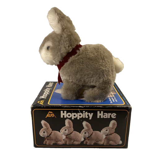 Alps Hoppity Hare Motorized Plush Toy Gray 6263 Battery Works Iwaya VTG Bunny