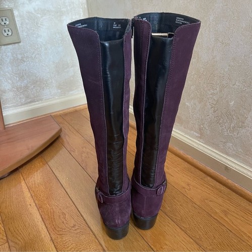 Born B.O.C. Damen lila kirschweinrot Wildleder Leder kniehohe Stiefel Größe 7 M - Bild 6 von 16