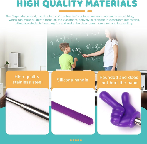 8 Pack Extendable Telescoping Pointer Sticks for Classroom Use (8 Colors) - Picture 3 of 12
