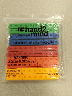 NEW Set 100 Interlocking Pop Snap Cubes ETA hand2mind Math Teacher manipulative 
