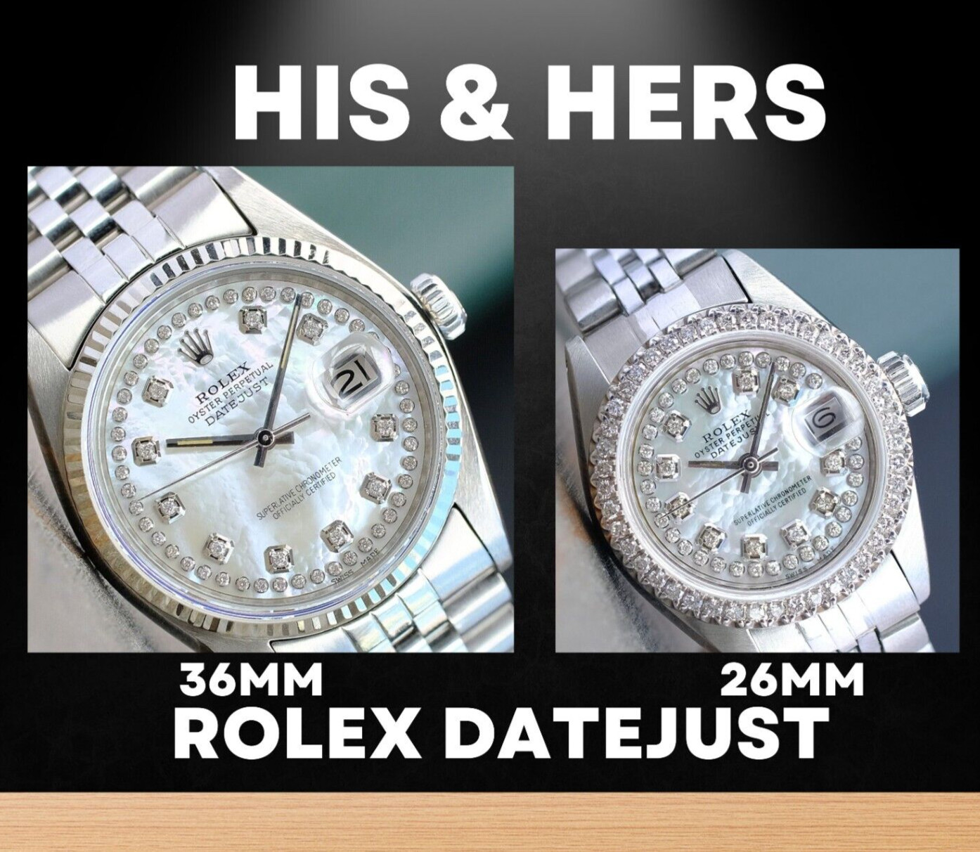 Rolex His Her Datejust Gold Steel