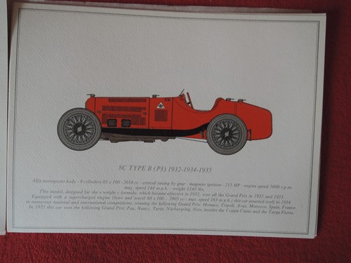 ALFA ROMEO Used Original Set of 7 DEALER Historical Alfa Romeo PRINTS in Folder - Picture 12 of 19