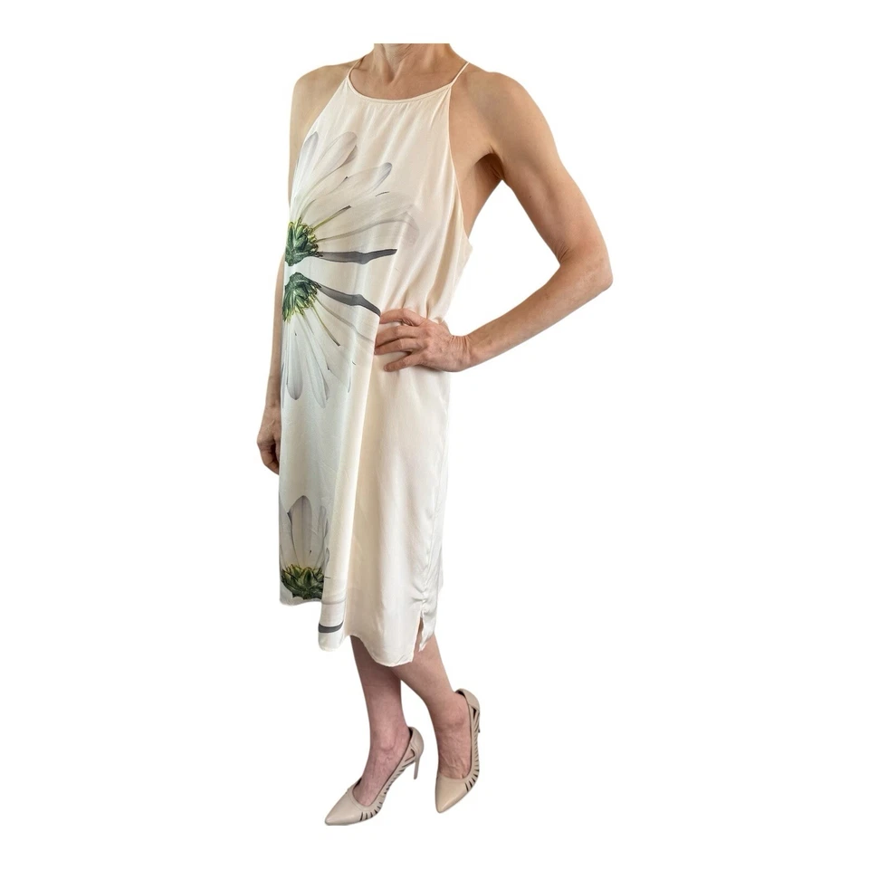 Vestido Halter Tibi New York Talla 12 EE. UU. (16 Aus, Reino Unido) Marfil Floral Seda Emme Foto 4 de 4