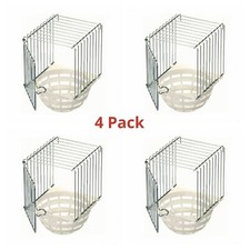 4 x Plastic & Wire Canary Nest Pans / Bird Nest Box For External Cage Fixing