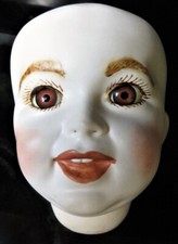 SFBJ 236 Paris Jumeau Bisque Doll Head Reproduction Laughin Double Chin 5 1/2"