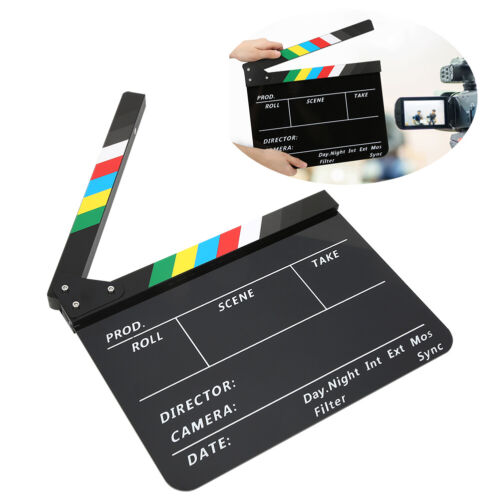 10" x12" Acrylic Dry Erase Movie Filming Clapboard Clapstick Clapper Board Slate - Picture 1 of 7