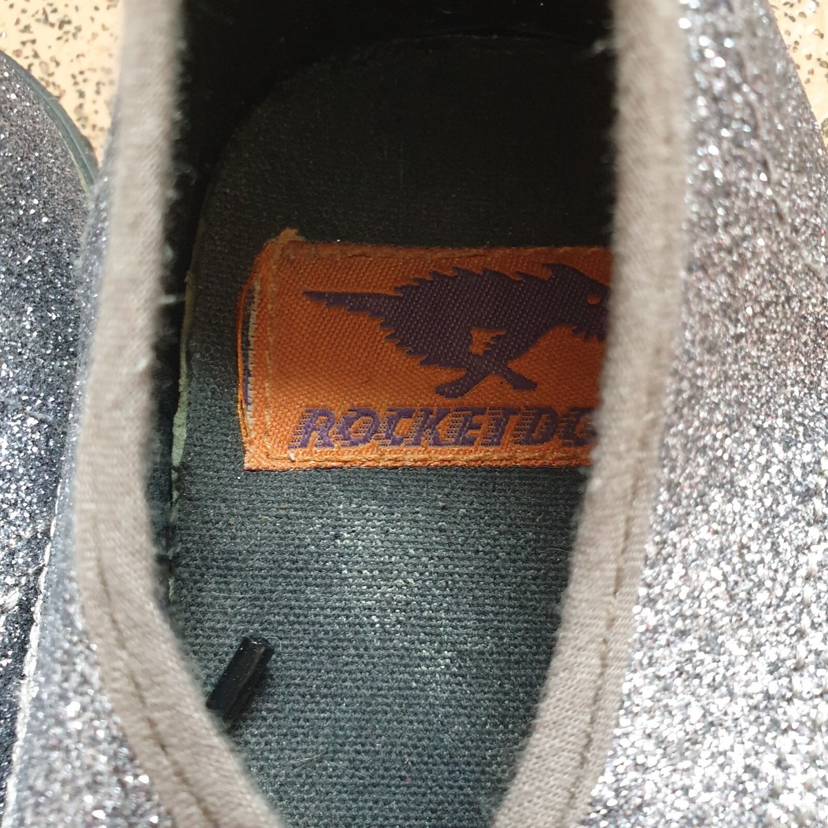 ROCKET DOG SILVER GLITTER SPARKLE LACE UP PUMPS SIZE