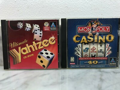 Ultimate Yahtzee CD-ROM Jewel Case (PC, 1999) & MONOPOLY CASINO 
