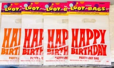 32 MULTI-COLOR HAPPY BIRTHDAY PARTY GOODIE BAGS LOOT GIFT BAG PLASTIC