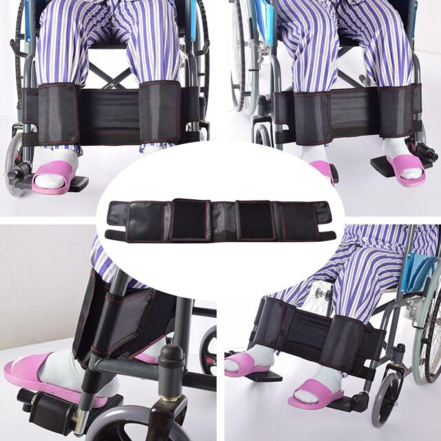 Wheelchair Footrest Leg Straps Restraint Seat Belt Leg Rest Straps Black