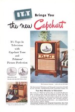 1950 Capehart Television from IT&T Vintage Print Ad