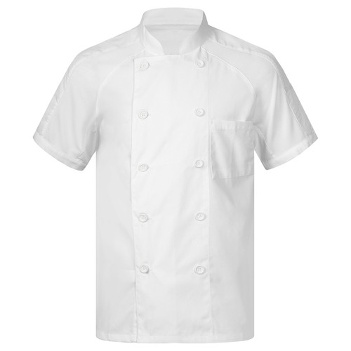 Mens Short Sleeve Chef Coats Jacket Kitchen Restaurant Hotel Cooking Work Shirts - Picture 40 of 81