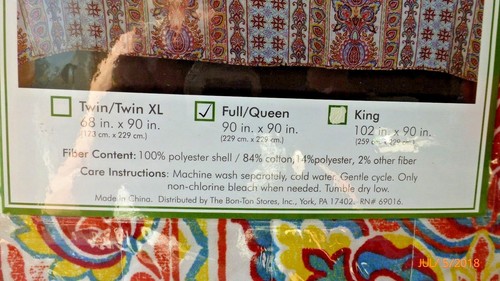 New Haven Quilt Medium Multi Color Stripe Pattern Full Queen Living Quarters NIP - Picture 4 of 9