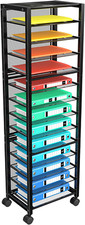 14-Tier Rolling File Cart - Multi-Functional Desk Organizer for Home