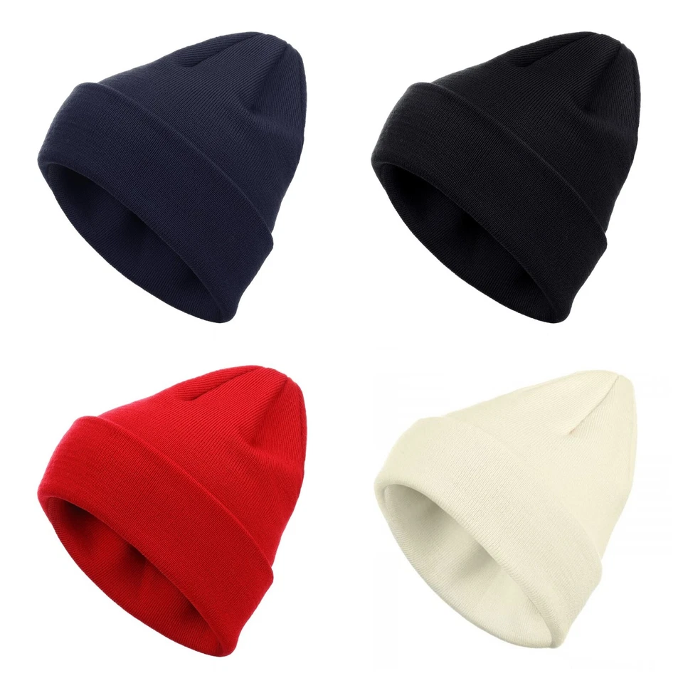 modAS Merinowolle Fein gestrickte Mütze Doppellagige Qualität