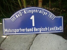 Schild Rallye Klingenrallye Solingen 1971 #1 shield plate startingnumber rally