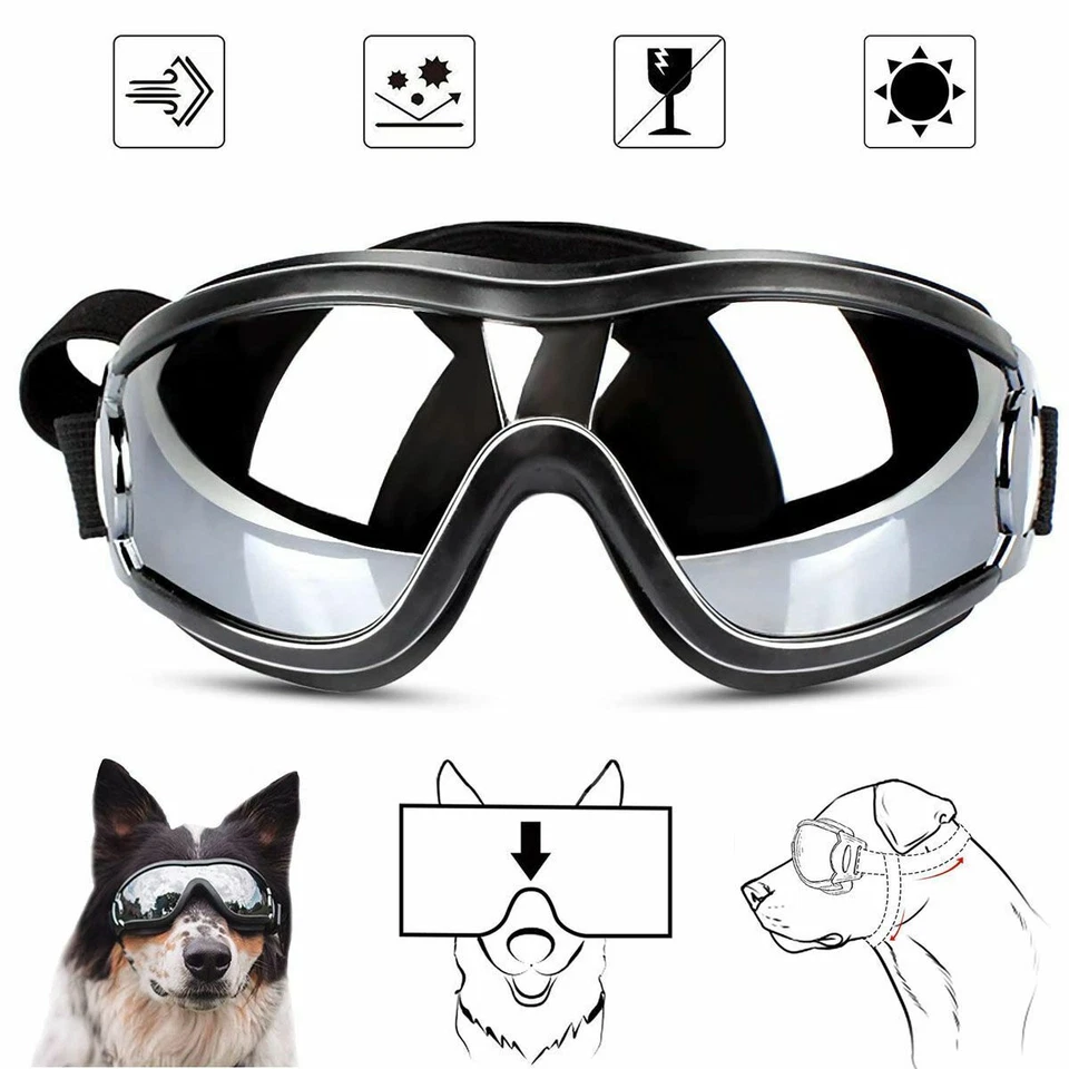Gafas de sol a prueba de viento para perros protección UV para perros medianos grandes Foto 4 de 4
