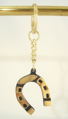Walter BOSSE Vienna Key Ring Mojo Talisman HORSESHOE Patinated Brass Bronze era - Picture 2 of 4