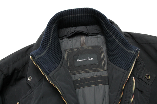 MASSIMO DUTTI Jacket Men's LARGE Full Zip High Neck Padded Black - Picture 5 of 19