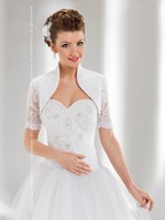 Wedding Lace And Satin Shrug Bridal Bolero/jacket/coat Short Sleeve Wedding Lace And Satin Shrug Bridal Bolero/jacket/coat Short Sleeve
