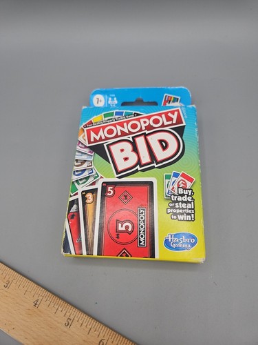 Monopoly Bid Game, Quick-Playing Card Game for 4 Players, Families... - 第 1/7 張圖片
