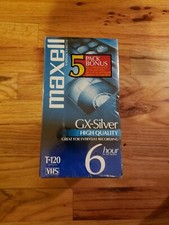 Maxell VHS Video Tapes HGX-Gold 2 GX-Silver 3 T-120 5-Pack 6 Hour New