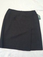 VTG Deadstock USA Ralph Lauren LRL Green Label Gray 10 Skirt Wool Career Pencil