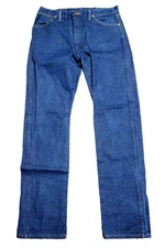 Vintage Wrangler 13MWZ Dark Wash Blue Denim Western Cowboy Jeans Men's 36x36
